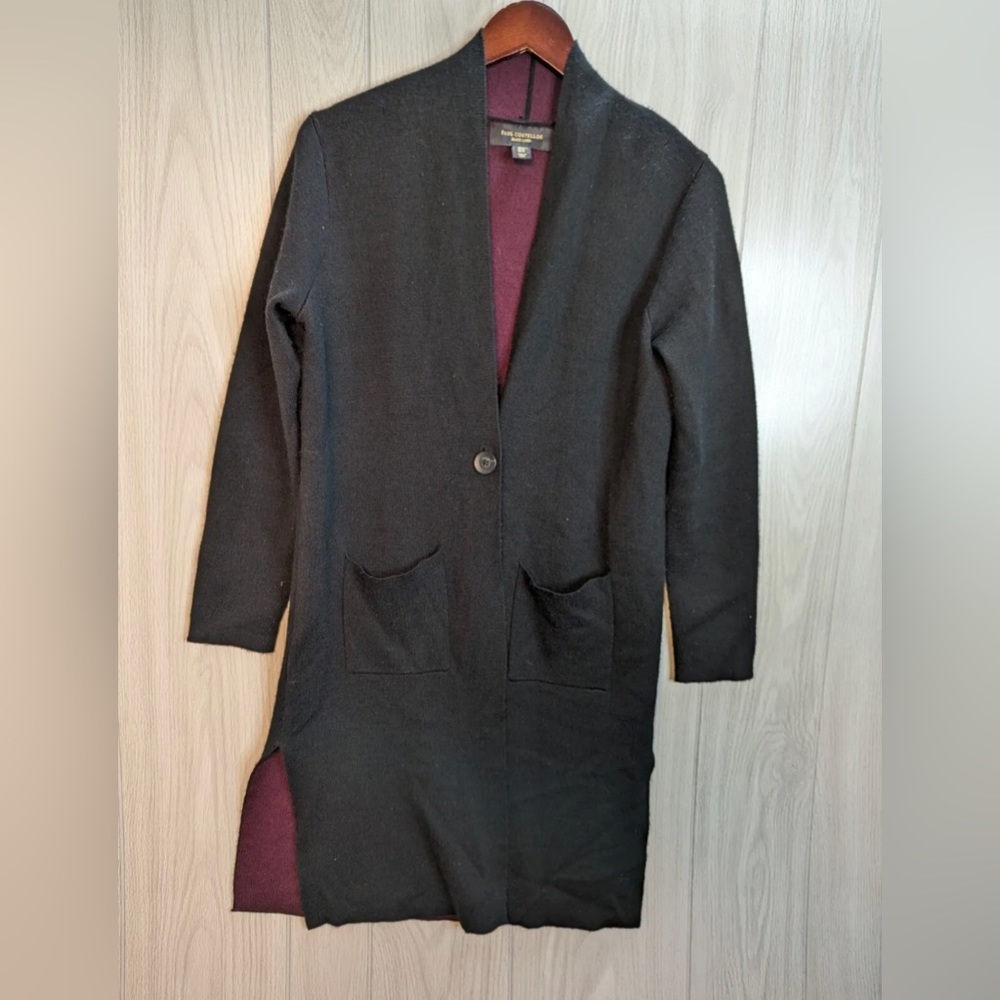 Paul Costelloe S with two pockets Balck and Burgandy colour open front